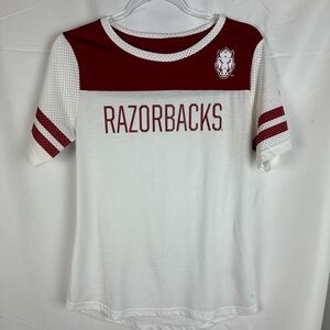 Nike Arkansas Razorbacks Short Sleeve Tshirt With Jersey Sleeves. Women's Medium